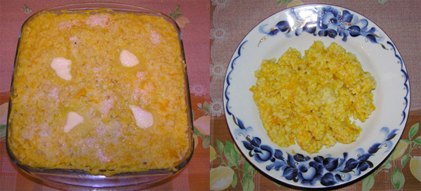 Рецепт 1. Каша пшенная с тыквой и молоком