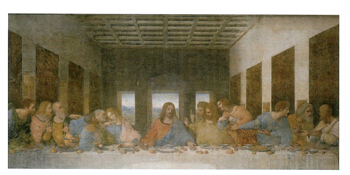 Особенно хорошо это Леонардо да Винчи, Тайная вечеря (1495) .
