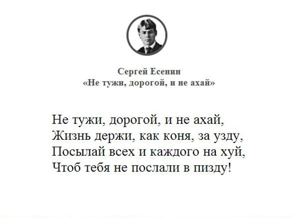 Стих не тужи дорогой и не Стих не тужи дорогой и не